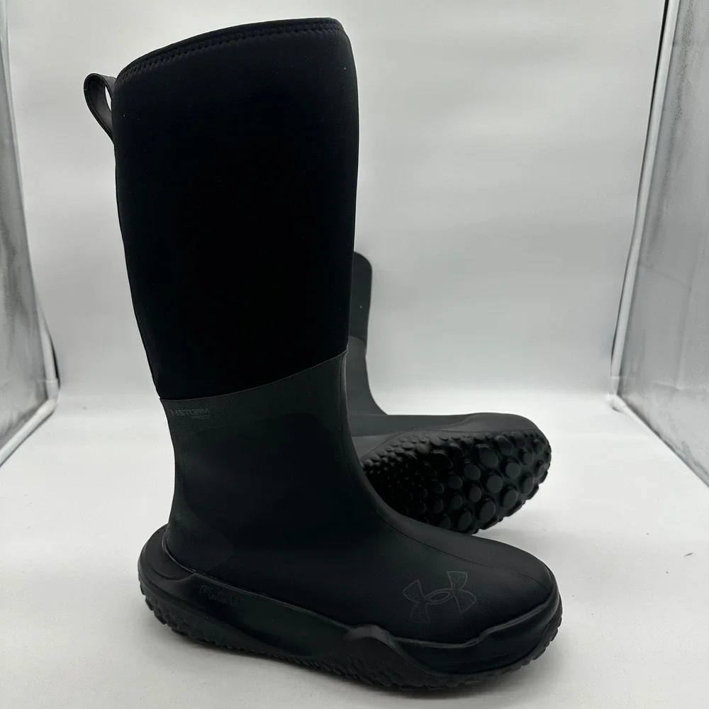 Under Armour 6000764-001 Mens Size 10.5 Black Mud Freek Waterproof Pull-On Boots
